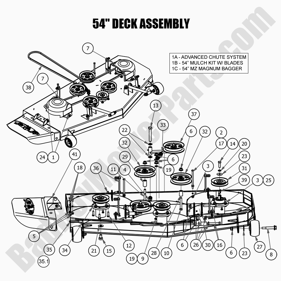 2557 - Bad Boy Mower Parts Lookup > 2021 > MZ & MZ Magnum > 54\" Deck Assembly